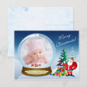 Photo de Noël du Père Noël Carte postale du Globe (Devant / Derrière)