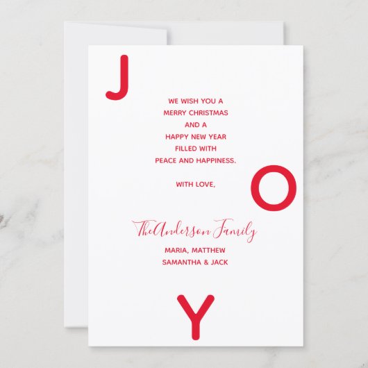 Photo de Noël joie blanc rouge carte de script mod (Dos)