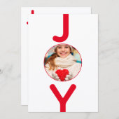 Photo de Noël joie blanc rouge carte de script mod (Devant / Derrière)