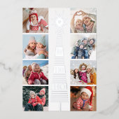 Photo de Noël moderne Collage Foil Carte de vacanc (Recto)