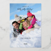 Photo de Noël moderne Collage Foil Carte de vacanc (Verso)