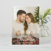 Photo de Noël Moderne Elégante Carte de vacances (Debout devant)