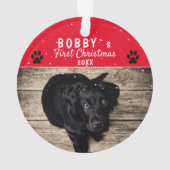 Photo de Noël Paw Red Dog de Noël Puppy (dos)