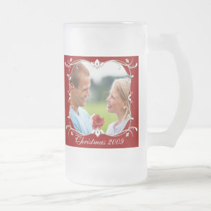 Photo de Noël Rouge Mug givrée avec Frontière Vert