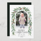 Photo de Noël Rustic Mistletoe Carte de vacances (Devant / Derrière)