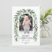 Photo de Noël Rustic Mistletoe Carte de vacances (Debout devant)