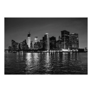 Photo de nuit du paysage aérien de New York City