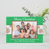 Photo de Pinecones Burlap Vert - Carte de Noël (Debout devant)