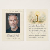 Photo de prière mémorielle funéraire catholique (Devant & derrière)