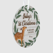 Photo de Rustic Greenery Deer Baby's First Christm (devant)