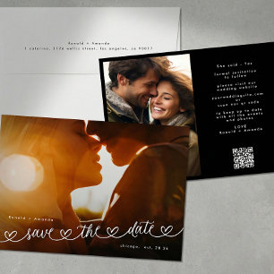 Photo de Save The Date moderne en noir et blanc av
