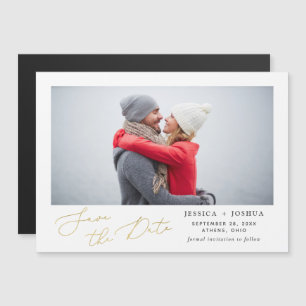 Photo de script Gold Modern Save the Date Magnet