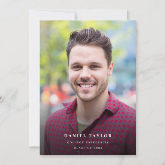 Photo de script moderne Faire-part de graduation n (Dos)