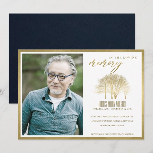 PHOTO DE SYMPATHIE DE L'ARBRE D'OR INVITATION DU S (Devant / Derrière)