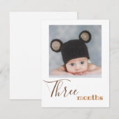 Photo de trois mois Carte Bannière Anniversaire (Devant / Derrière)