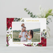 Photo de vacances de poinsettia et de feuilles de (Debout devant)