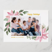 Photo de vacances joyeuses avec des poinsettias ro (Recto)