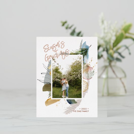 Photo de vacances personnalisée des Joyeuses Fêtes (Debout devant)