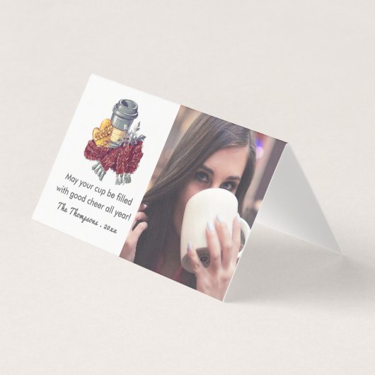 Photo de vœux de Noël pour amateur de café (Front)