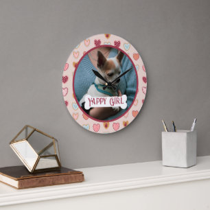 Photo de votre chien Horloge Saint-Valentin Cœur