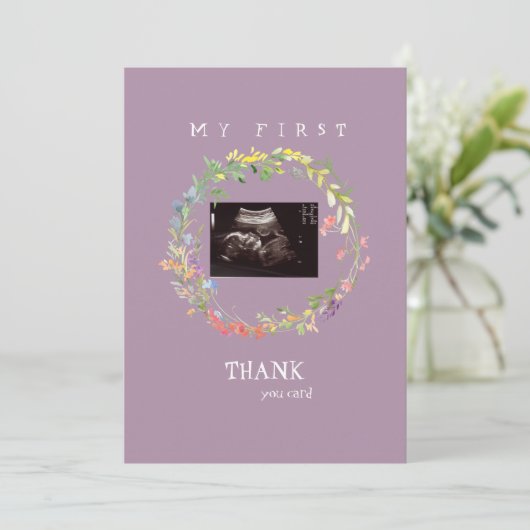 Photo d'échographie de fille Merci bébé Point de v (Debout devant)