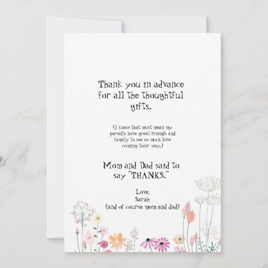 Photo d'échographie de fille Merci bébé Point de v (Dos)