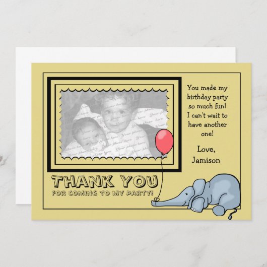 Photo d'éléphant Merci (Devant / Derrière)