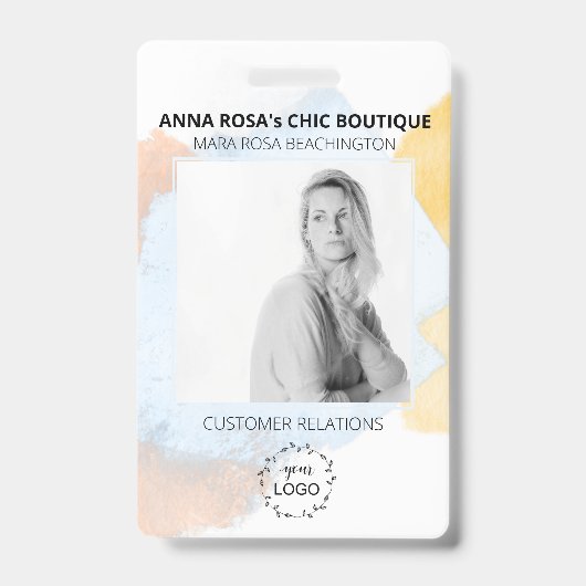 *~* Photo d'employé - Logo - Code-barres du badge (Avant)