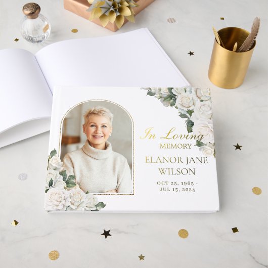 Photo des funérailles du mémorial Floral de Roses  (Recto ouvert)