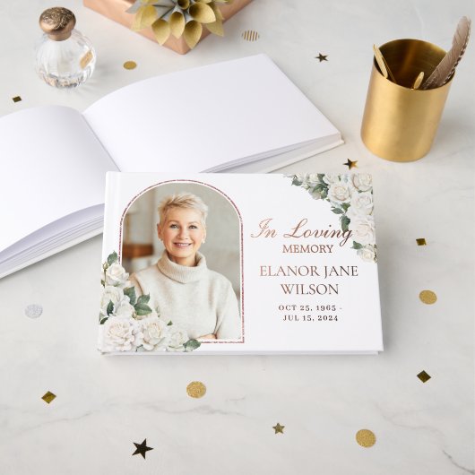 Photo des funérailles du mémorial Floral de Roses (Recto ouvert)