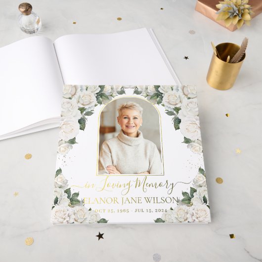 Photo des funérailles du mémorial Floral de Roses  (Recto ouvert)