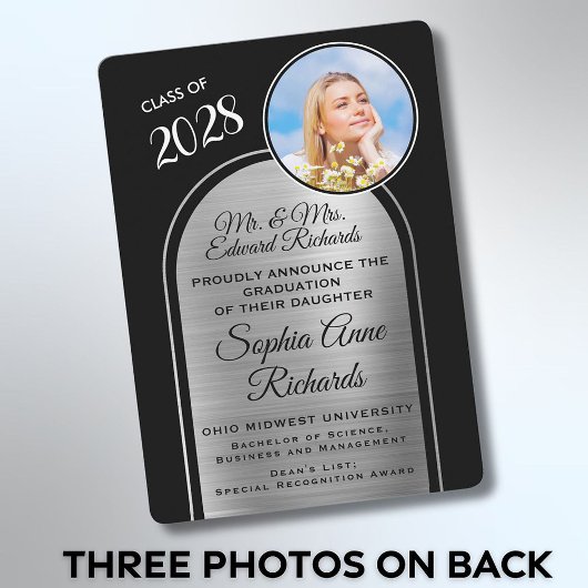 Photo Des Parents Faire-part De Graduation Noire