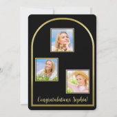 Photo Des Parents Faire-part De Graduation Noire (Dos)