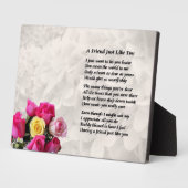 Photo Design rose - Poème d'ami - plaque (Côté)