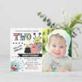 Photo Deux Ans Monster Anniversaire Invitation (Debout devant)