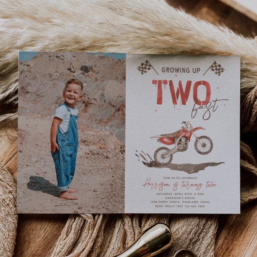 Photo DEUX Vélo Fast Dirt Invitation Anniversaire