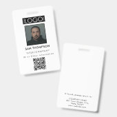 Photo d'identité de l'employé Code QR du badge de  (Avant & arrière)