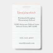 Photo d'identité de l'enseignant Badge de classe,  (Back)