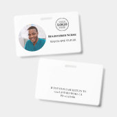 Photo d'identité d'infirmière avec badge simple et (Avant & arrière)