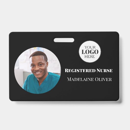 Photo d'identité d'infirmière Badge Logo Simple No (Avant)
