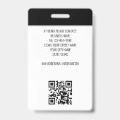 Photo d'identité moderne Badge de sécurité du pers (Arrière)