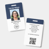 Photo d'identité professionnelle Sécurité Badge Bl (Avant & arrière)