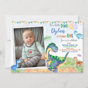 Photo Dinosaur anniversaire invitation 1er anniver