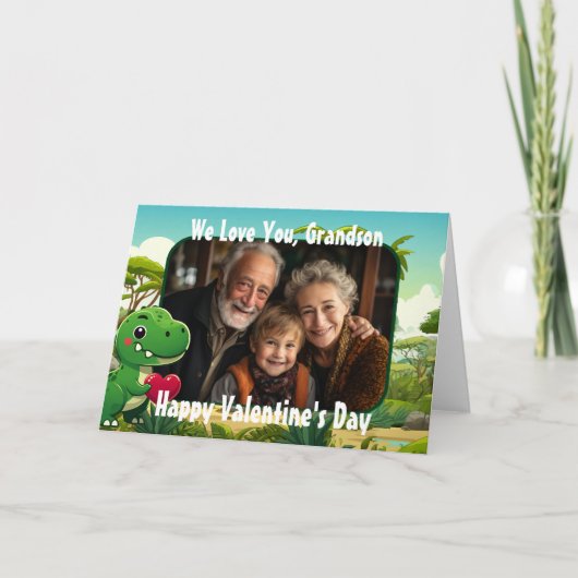 Photo Dinosaur Carte Saint Valentin pour Grand-fil (Devant)