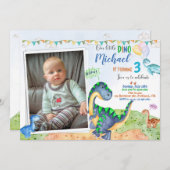 Photo Dinosaur invitation anniversaire Petit dino (Devant / Derrière)