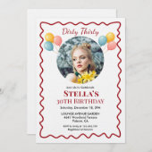 Photo Dirty Thirty 30th Birthday Invitation (Devant / Derrière)