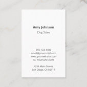Photo Dog Sitter / Walker Carte de visite (Dos)