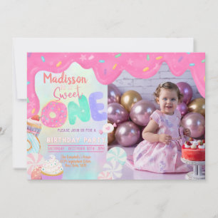 Photo Donut Sweet One Invitation