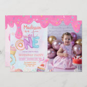Photo Donut Sweet One Invitation (Devant / Derrière)