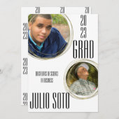 Photo d'or de la Graduation moderne Faire-part bla (Devant / Derrière)